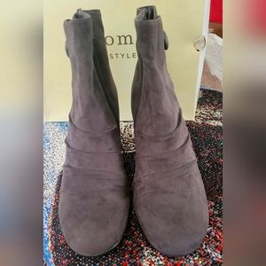 Gray ankle boots